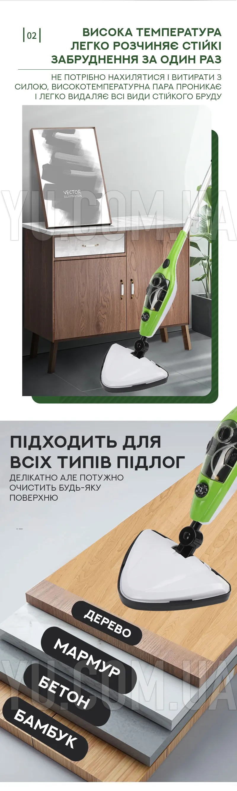 Багатофункціональна парова швабра X10 Steam Mop